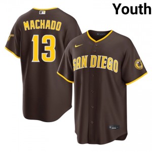 #13 Manny Machado Gameday Youth Baseball Jersey | Padres Brown Fan Gear 89230359