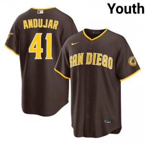 San Diego Miguel Andujar #41 Brown Youth Official Baseball Stitched Jersey | 2026 Season 97032302