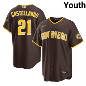#21 Nick Castellanos Authentic Youth Baseball Jersey | SD Brown Fan Gear 61052479