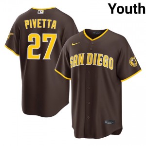 #27 Nick Pivetta Replica Youth Baseball Jersey | San Diego Padres Brown Fan Gear 11216430