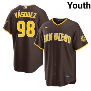 #98 Randy Vasquez Iconic Youth Baseball Jersey | San Diego Brown Fan Gear 32280449