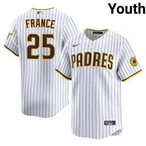 Youth Ty France #25 White Sewn Jersey | San Diego Padres Exclusive Baseball Gear 83029025