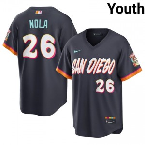 San Diego Padres Austin Nola #26 Obsidian Youth City Connect Durable Baseball Stitch Jersey | 2026 Season 61463646