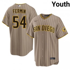 Licensed Freddy Fermin #54 Sand Baseball Stitched Jersey | Padres Youth Collection Edition 61058121