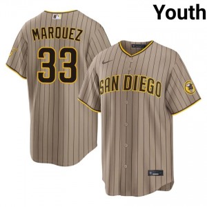 Elite German Marquez #33 Sand Baseball Stitch Jersey | San Diego Padres Youth Collection Edition 12058417