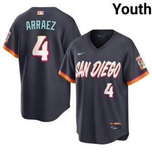 #4 Luis Arraez Premium Youth City Connect Baseball Jersey | SD Padres Obsidian Fan Gear 56889356