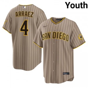 Luis Arraez #4 Padres Baseball Jersey | Exclusive Youth Sand Sewn Edition 21066956