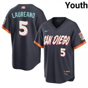Padres Ramon Laureano #5 Obsidian Youth City Connect Iconic Baseball Stitched Jersey | 2026 Season 14075616