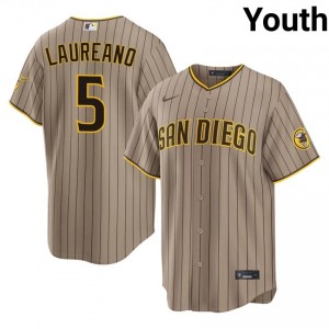 Original Ramon Laureano #5 Sand Baseball Stitch Jersey | San Diego Padres Youth Collection Edition 54293444