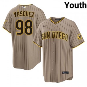 Authentic Randy Vasquez #98 Sand Baseball Embroidery Jersey | SD Youth Collection Edition 48627657