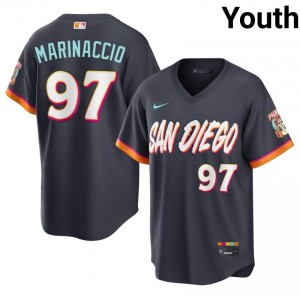 #97 Ron Marinaccio Iconic Youth City Connect Baseball Jersey | Padres Obsidian Fan Gear 83579106