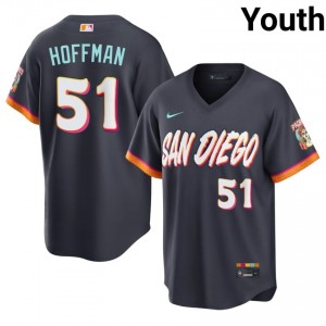 San Diego Padres Trevor Hoffman #51 Obsidian Youth City Connect Licensed Baseball Stitched Jersey | 2026 Season 65147476