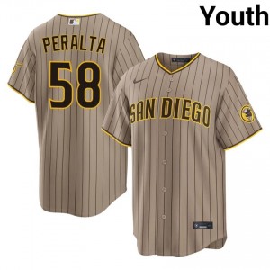 Gameday Wandy Peralta #58 Sand Baseball Stitched Jersey | Padres Youth Collection Edition 47441031