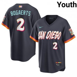 #2 Xander Bogaerts Licensed Youth City Connect Baseball Jersey | Padres Obsidian Fan Gear 72107433